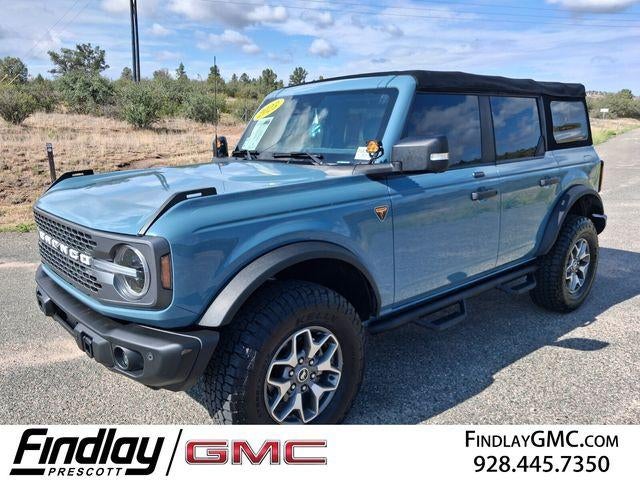 2023 Ford Bronco Badlands in Blue — front three-quarter view