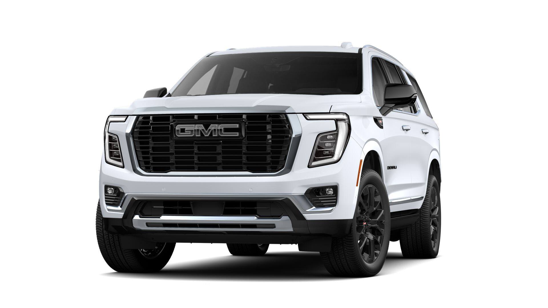 2026 GMC Yukon Denali in Glacier White Tricoat — front three-quarter view