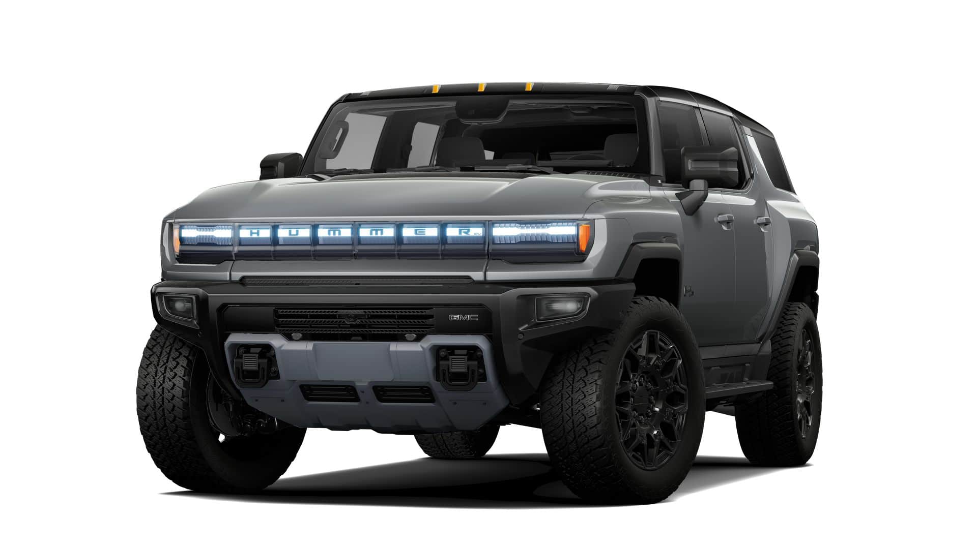 2026 GMC HUMMER EV SUV 3X in Meteorite Metallic (Gray) — front three-quarter view