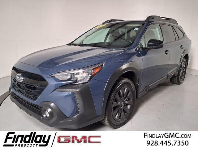 2025 Subaru Outback Onyx Edition in Blue — front three-quarter view