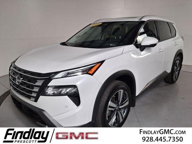 2025 Nissan Rogue SL Intelligent AWD in White/Off-White — front three-quarter view